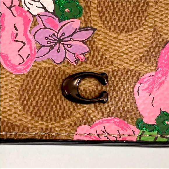 Coach Floral Print Wallet - Brown and Pink Crossbody - Picture 15 of 16